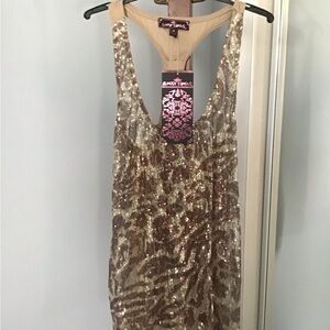 Almost Famous animal print sparkly tank size M